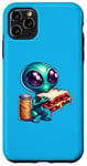 Coque pour iPhone 11 Pro Max Alien mangeant un sandwich au beurre d'arachide et à la gelée