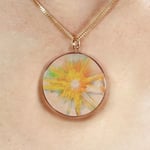 9ct Gold Hologram Pendant - Bullet Hole Shattered Glass (Medium) +  20" Chain