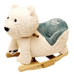 GERARDO'S Toys GT67018 - Animal à Bascule en Peluche avec Son - Cheval à Bascule en Bois - pour Enfant à partir de 1 an