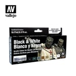 Vallejo Paint Set Black & White