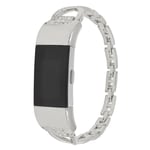 Garmin Fitbit Charge 6 Smalt länkarmband med glittrande stenar, silver