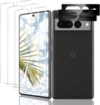 Protection Écran Google Pixel 7 Pro, Soft Tpu Protecteur D'écran, [Anti-Rayures][Ultra Hd][Plein Écran Incurvé][Cas Amical][Bord À Bord][Haute Sensibilité Tactile], 3+2 Pièces