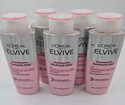 5 X L'Oreal Elvive Glycolic Gloss Shampoo 200ml - Damaged Bottles