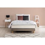 Pack prêt à dormir - Matelas + sommier 160x200 + couette + 2 oreillers - Mousse - 25 cm - 7 zones - Ferme - DEKO DREAM CONFORT