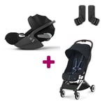 Cybex Pack Poussette Duo Orfeo Dark Navy Blue + adaptateurs Coque Cloud T i-Size Sepia Black