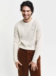 GANT Lambswool Cable Knit Sweater, Cream