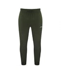 New Balance Stretch Graphic Logo Green Mens Classic Core Track Pants MP03901 ARG - Dark Green Cotton - Size Small