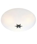 Rose takplafond, diameter 43 cm, Hvit / Sort