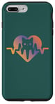 Coque pour iPhone 7 Plus/8 Plus Chat Heartbeat Nurse Animal Kitty Mom & Dad Heart Retro