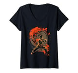 Womens Karate Martial Arts Japan Anime Dragon Warrior Fan Design V-Neck T-Shirt