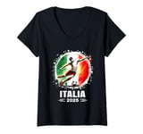 Womens Italian Football from Italy Sports T-Shirt Italy 2025 V-Neck T-Shirt