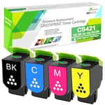 Toner Compatibles 4 Couleurs Jeu CS421 CS521 CS622 CX421 CX522 CX622 CX625 Capacité Standard pour Imprimantes Lexmark CS421dn CS521dn CS622de CX421adn CX522ade CX622ade CX625ade CX625adhe