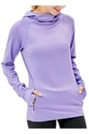 HDTIYUYP Womens Long-Sleeve Running Tops - Ladies Thermal Sports Hoodie with Zip Pocket Fitness Shirts UV Hiking T-shirt Outdoor Sports Top with Thumb Hole Lt.purple XL