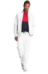 JP 1880 Tennis-Veste de survêtement Raglan-Col Montant, Blanc Neige, XXXXXXXL Homme