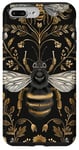 Coque pour iPhone 7 Plus/8 Plus Beau motif abeilles et fleurs noires