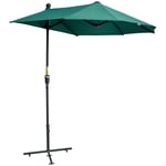 2m Half Garden Parasol Market Umbrella with Crank Handle, Base