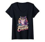 Womens Funny Hoot For Coffee Owl Lovers V-Neck T-Shirt