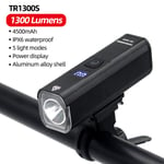 Polkupyörän osat ThinkRider Bike Light 1300Lumen 4500mAh Polkupyörän Ajovalo Taskulamppu Ohjaustanko USB-lataus MTB Maantiepyöräily Highlight