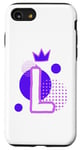 Coque pour iPhone SE (2020) / 7 / 8 Lettre L Nom Initiale Alphabet Coroné Monogramme Party