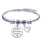 FGHJK Cadeau Fete des Meres Cadeau Maman Fille 2Pcs Bracelet Maman Fille Cadeau Anniversaire Maman Fille Cadeau Maman Fille Original Bracelet Femme Cadeau pour Maman Fille Cadeau Maman pas cher (17)