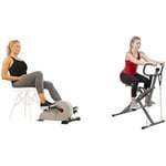 Sunny Health and Fitness Magnetic Under Desk Pedal Exerciser, Dual Function Mini Exercise Cycle Bike SF-B0891 and Row-N-Ride™ PRO Squat Assist Trainer - SF-A020052