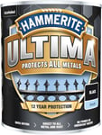 Hammerite Ultima Metal Paint Smooth Black 750ml, Pack of 1, HMMUMSBL750