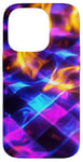 Coque pour iPhone 14 Pro Art abstrait psychédélique bleu électrique futuriste