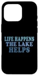 iPhone 16 Pro Funny Life happens the lake helps retro vintage Case