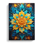 Mandala Hard Edge Painting Art Canvas Print for Living Room Bedroom Home Office Décor, Wall Art Picture Ready to Hang, 30x20 Inch (76x50 cm)