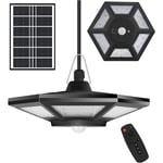 Suspension Solaire, Lampe Solaire Exterieur Detecteur De Mouvement, 180LEDs Lampe Solaire Interieur Avec Télécommande, IP65 Lumiere Solaire Exterieur