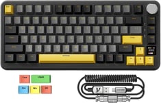 X ATTACK SHARK X85PRO CLAVIER MÉCANIQUE À JOINT, CLAVIER DE JEU 75% SANS FIL AVEC ÉCRAN TFT SCREEN ET CNC KNOB, 2,4GHZ/BT5.1/USB-C, 5 LAYER PADDING, HOT-SWAP LINEAR SWITCH, POUR PC[CLA170711]