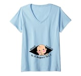 Womens Excuse Me Is It August Yet Pregnancy Baby Boy Announcement V-Neck T-Shirt