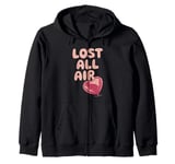 Lost All Air Anti Valentines Day Heart Balloon Sarcastic Zip Hoodie