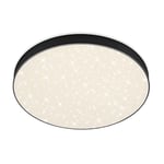 BRILONER - Plafonnier LED avec ciel étoilé, sans cadre, couleur de lumière blanc neutre, lampe LED, plafonnier LED, lampe de salon, lampe de chambre, lampe de cuisine, 38,7x3,6 cm, noir