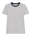 Petit Bateau Femme A0bol Tee Shirt Manches Courtes, Marshmallow/Smoking, M EU