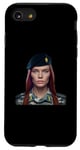 iPhone SE (2020) / 7 / 8 Ukrainian Soldier In Milatary Uniform With Long Red Hair Case