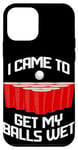 Coque pour iPhone 12 mini Bière-pong humoristique avec inscription « I Came To Get My Balls Wet »