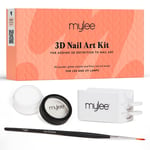 Mylee 3D Nail Art Kit DIY Manicure Set Clear 3D Powder 9mm Painting Liner Brush