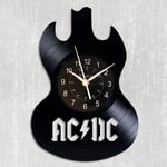 KingLive Rock Band Clock AC/DC LP Vinyl Retro Record Wall Clock，Exclusive Rock Art Xmas Guitar Music Clock Gift For Fans, Family and Friends