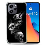 Cokitec Coque Renforcée pour Xiaomi Redmi 12 5G Tete de Mort Triple