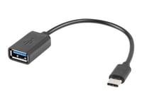 Lanberg - Usb-Adapter - 24 Pin Usb-C (Han) Til Usb (Hun) - Usb 2.0 Otg - 15 Cm - Sort