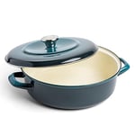 Merten & Storck Cocotte Ronde Basse de 26cm/3.8 Litres, Bleu Foncé