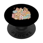 Village coloré de donut mignon Pastel Dessert Town PopSockets PopGrip Adhésif