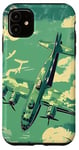 Coque pour iPhone 11 Bombardier B-17G Green Pop Art Tropical B-17 Flying Fortress de la Seconde Guerre mondiale