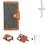 Protective cover + earphones for Motorola Moto E case, dark grey