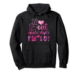 Peace Out Single Digits I'm 10 Birthday Girl 10th Years Old Pullover Hoodie