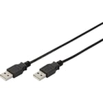 Digitus Câble USB USB 2.0 USB-A mâle, USB-A mâle 1.00 m noir blindage double AK-300101-010-S X46726