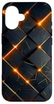 Coque pour iPhone 16 noir feu abstrait cool