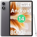 OUKITEL OT6 Android 14 Tablet 2024 - WIFI Tablet 10.1 inch 16GB+64GB/1TB, 8000mAh Big Battery,tablets with pen,80dB Dual speaker, Widevine L1, Bluetooth 5.0, 2 Years Warranty, Black