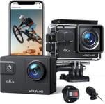 Caméra Sport WiFi 4K 60FPS GA300, Caméscope 8xZoom 24MP, Caméra Aquatique Submersible 40M avec Micro Dual, 170° Grand Angle EIS Amélioré 2.4G Télécommande 2x1350mAh Batteries.[G1797]